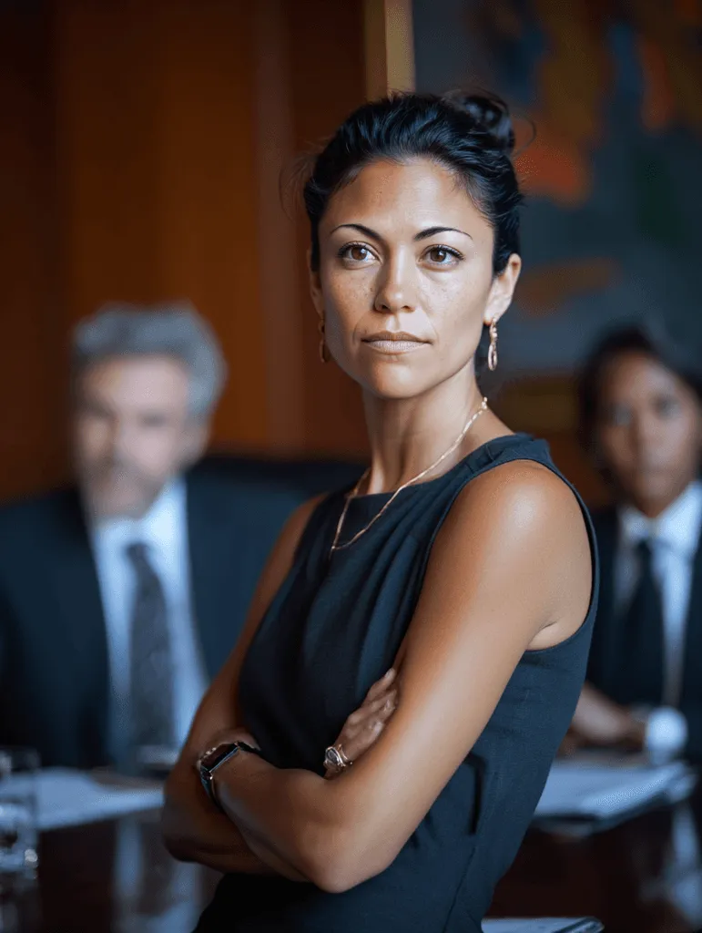 An instructional designer reads the room as leadership weighs the proposal.