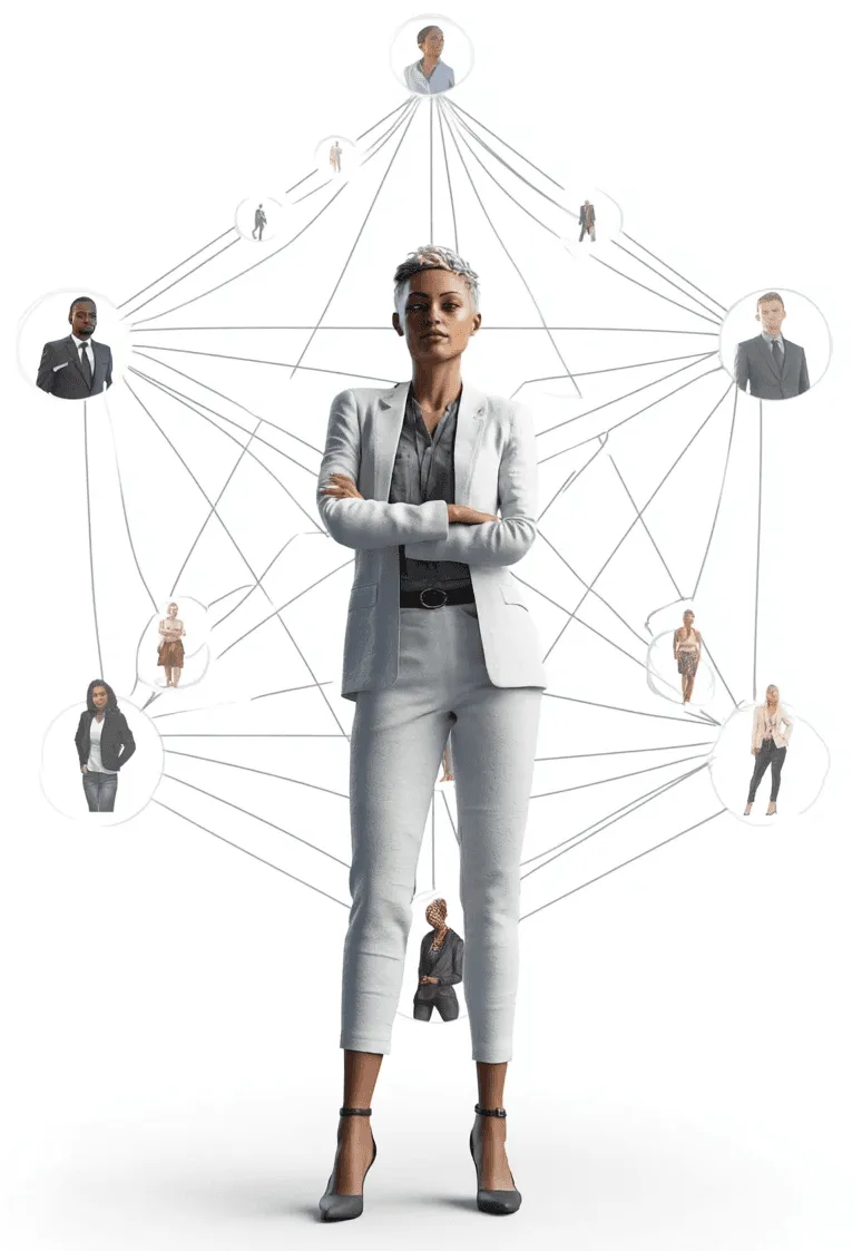 Skye at the center of a network of stakeholders.
