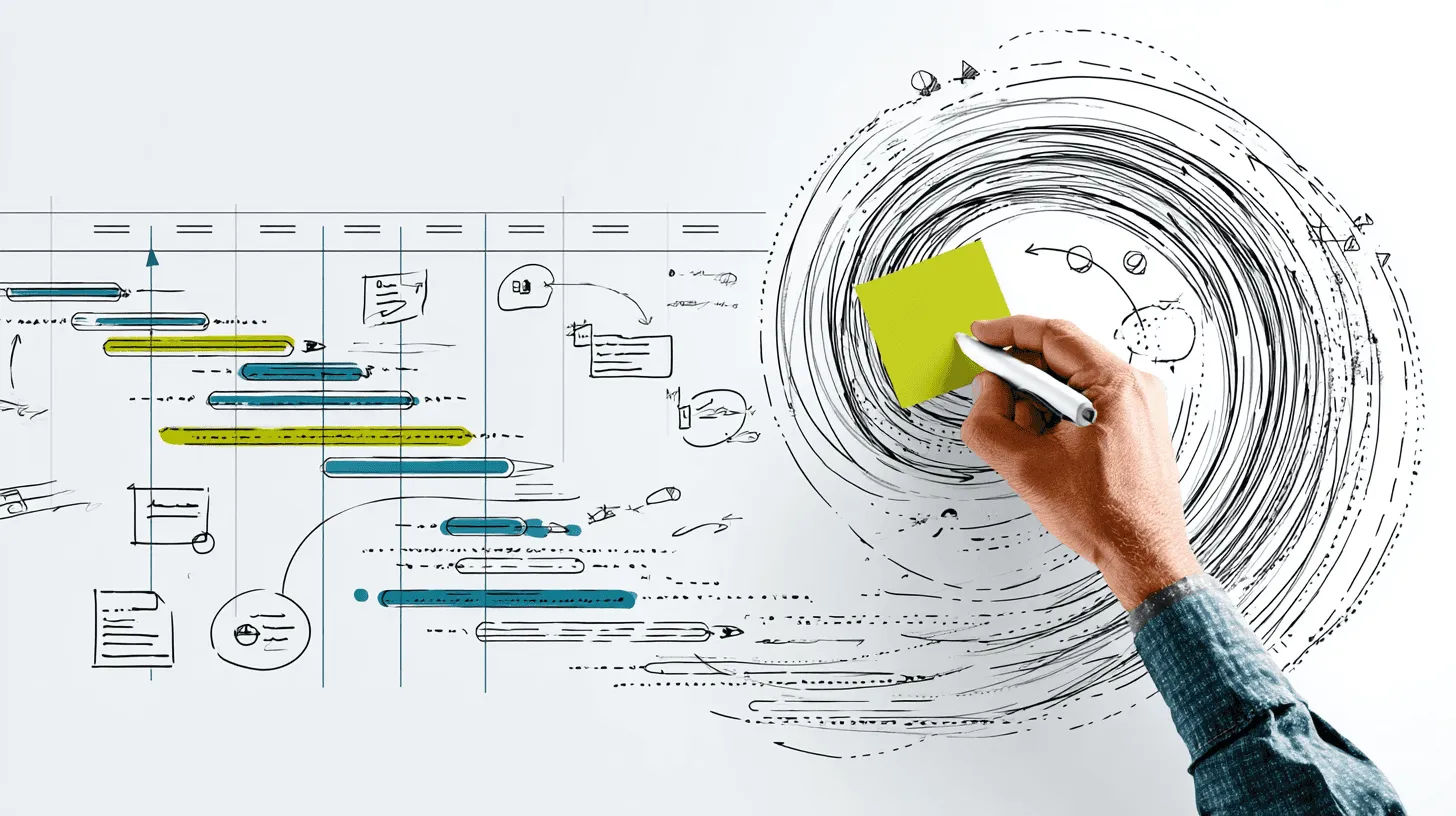 An instructional design team plans a hybrid project management approach.