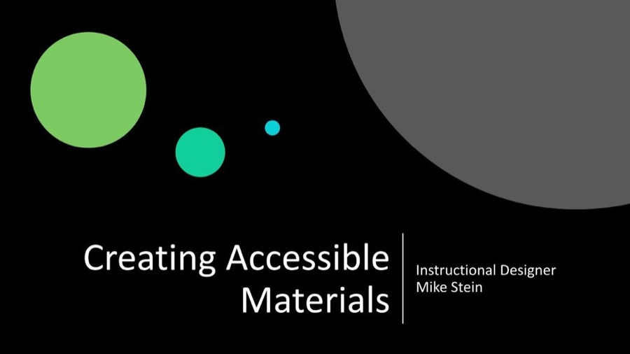 Creating Accessible Materials